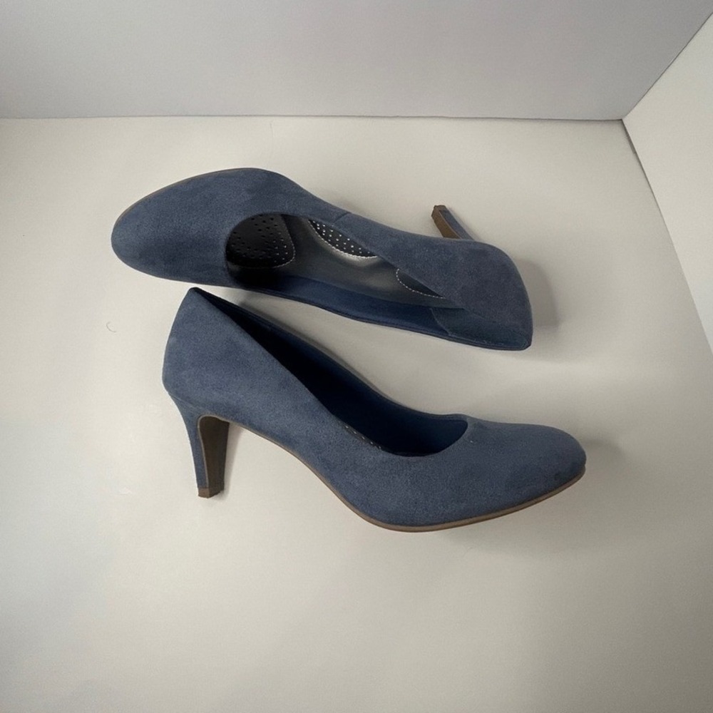 Dexflex Comfort Light Blue Suede Pumps Cushioned Insole Size 7.5 - Picture 5 of 9